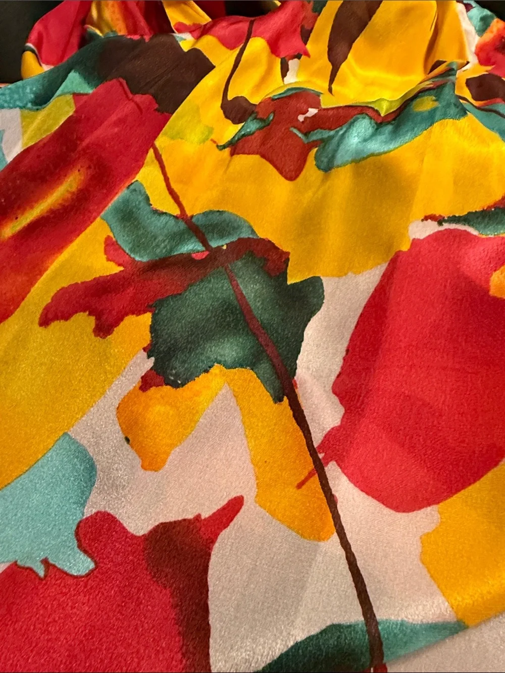Christian Siriano for J.Jill 100% Silk Vibrant Multi-Color Floral Print Scarf